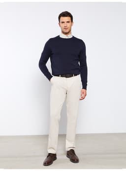 Crew Neck Long Sleeve Men's Knitwear Sweater view 3