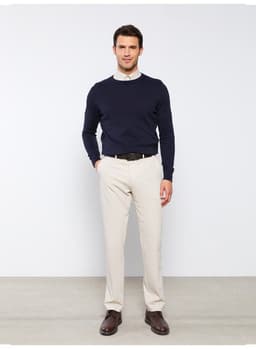 Crew Neck Long Sleeve Men's Knitwear Sweater view 4