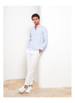 Slim Fit Long Sleeve Dobby Men's Shirt view 2