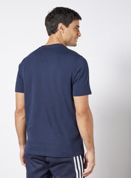 Essentials Embroidered Linear Logo T-Shirt Navy view 4