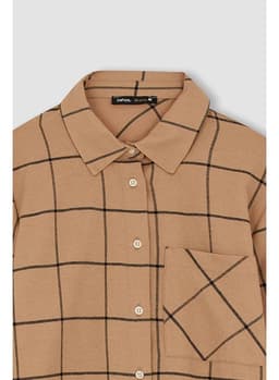 Woman Brown Long Sleeve Tunic LT.CAMEL view 4