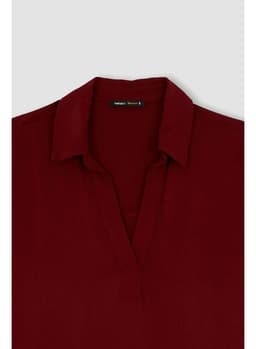 Woman Bordeaux Long Sleeve Blouse BORDEAUX view 3